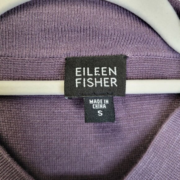 Eileen Fisher Women's Small Cardigan Sweater Purple Long Button Close Silk Blend - Picture 5 of 6